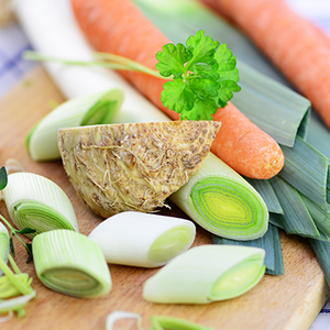 Coconut Curry Glazed Carrots and Leeks