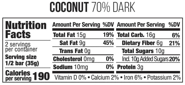 70% Dark Chocolate Coconut