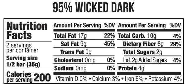95% Dark Chocolate Wicked Dark - A Taste of Olive