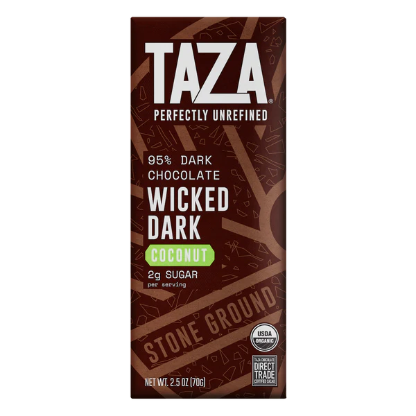 95% Dark Chocolate Wicked Dark with Toasted Coconut - A Taste of Olive